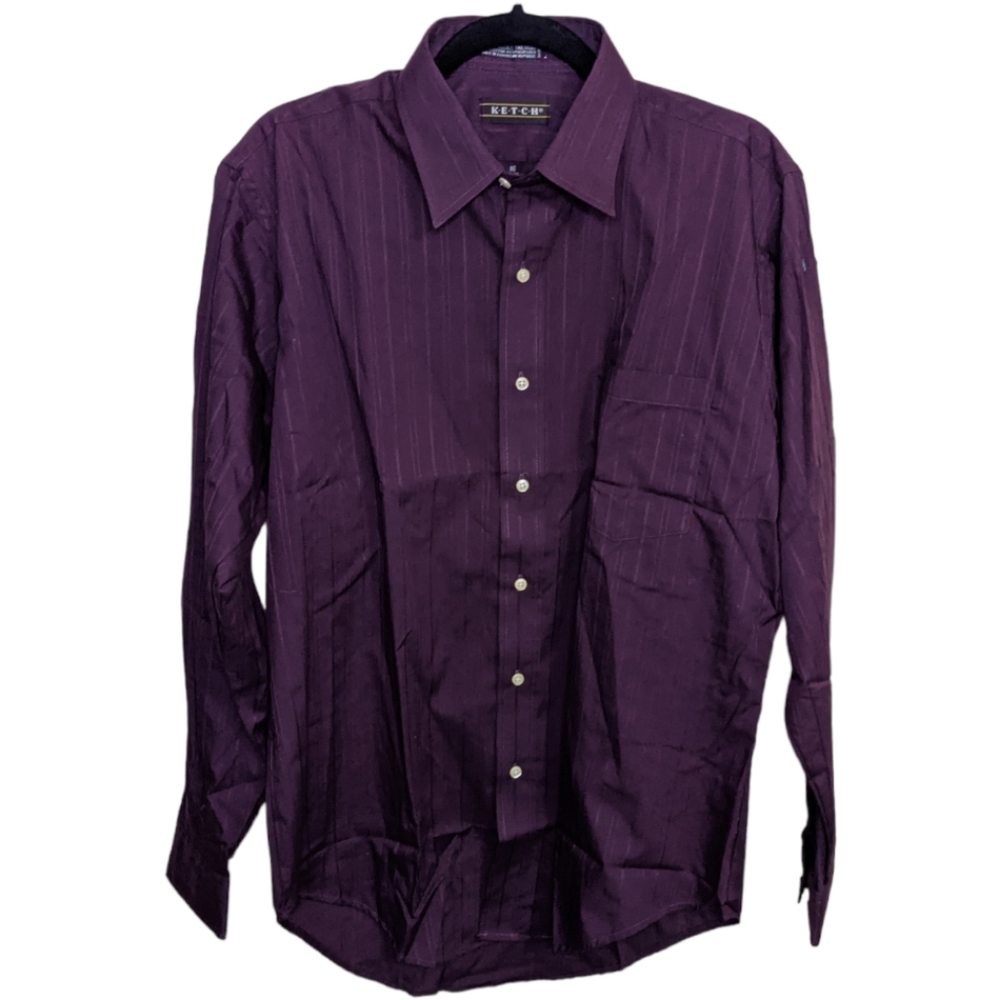 Ketch Men's Purple Button-Down Shirt 💜 Size 16